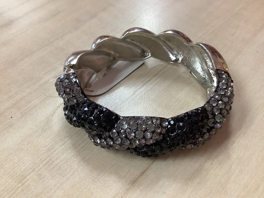 Black and Charcoal on Silver Bracelet
