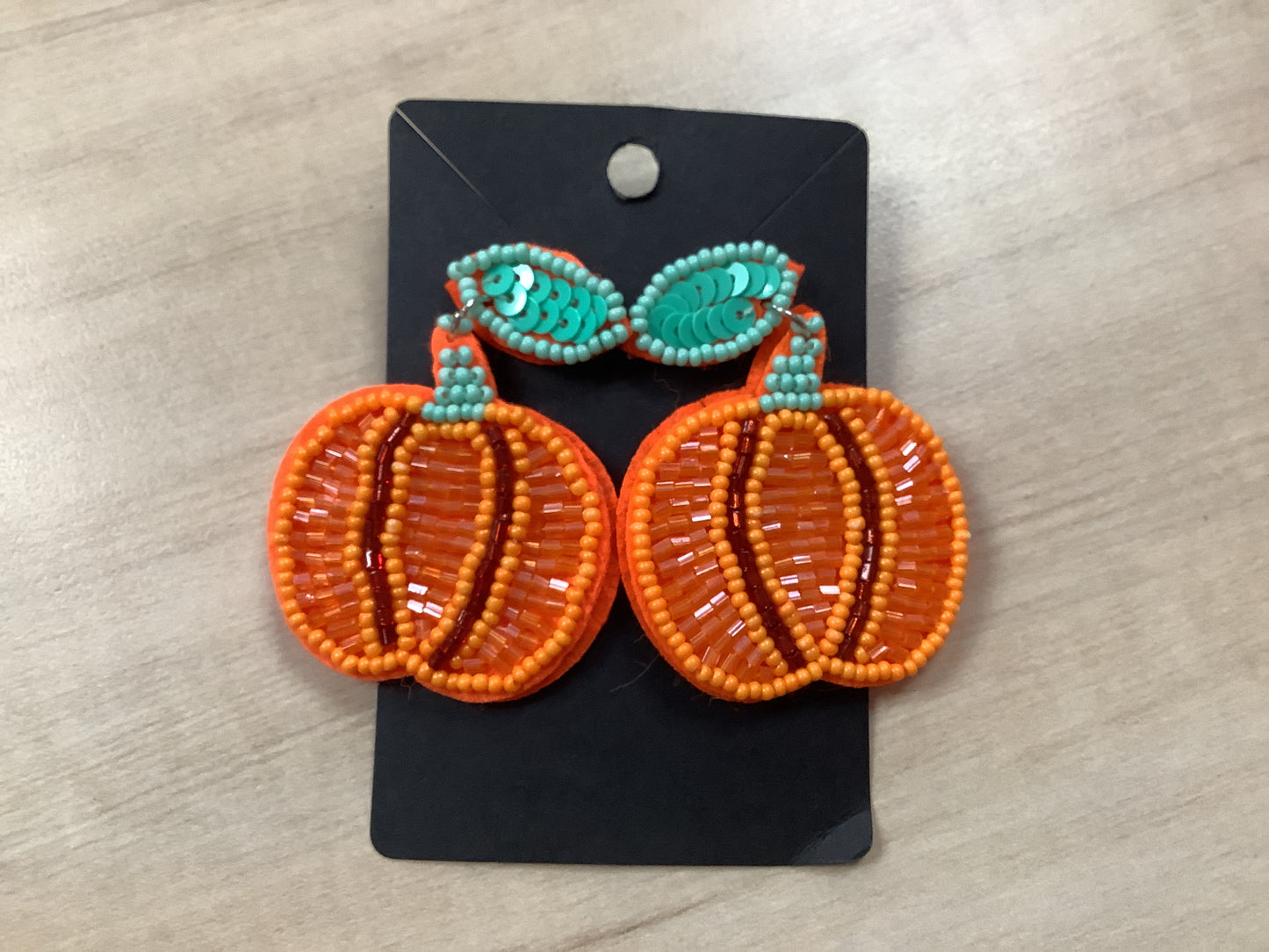 Pumpkin Beaded Earrings