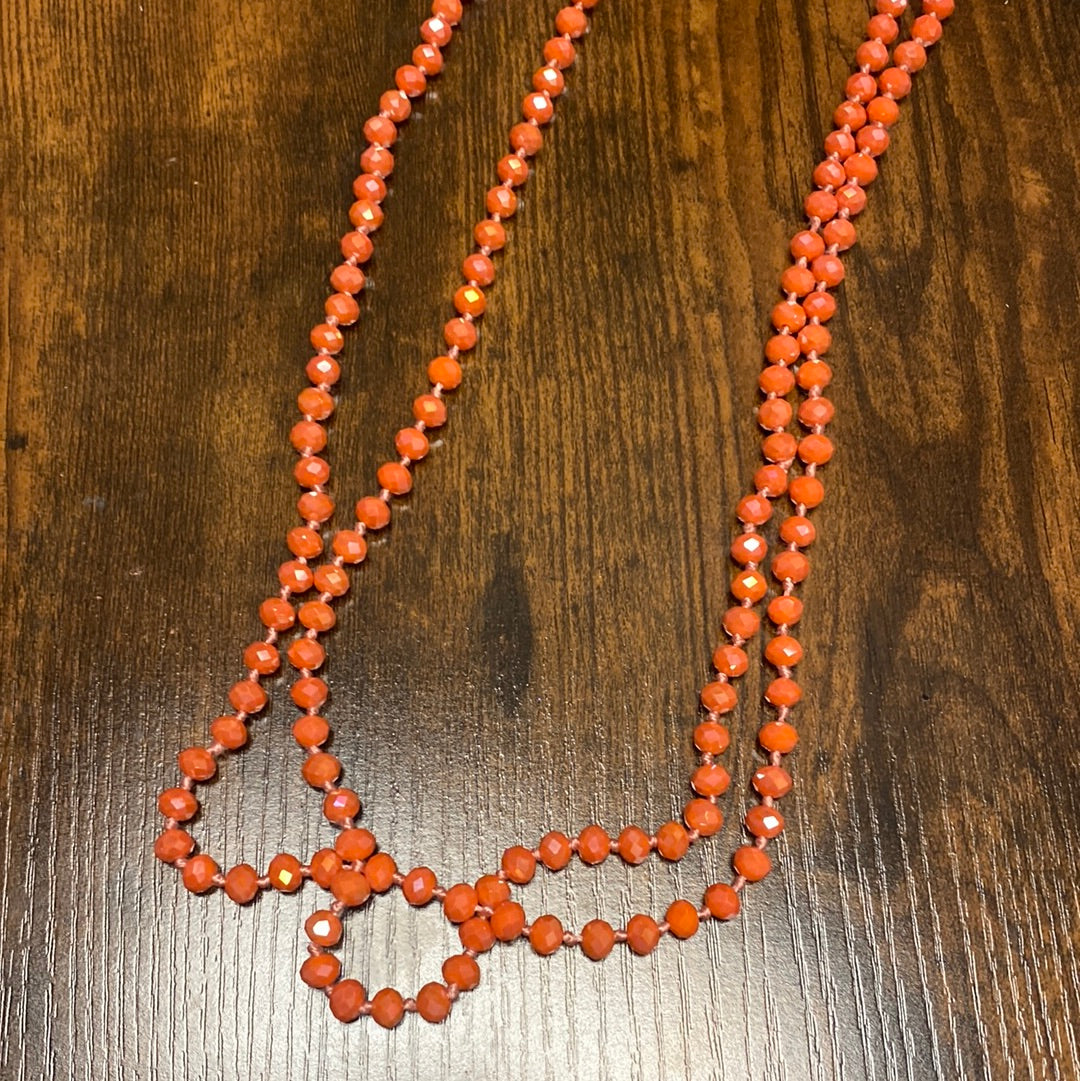 Coral Orange Bead Necklace