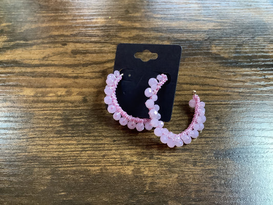 Pink Beaded Earrings