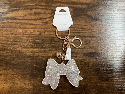 White Bow Keychain