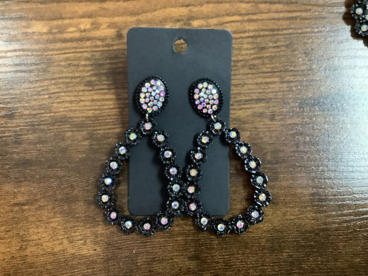 Black Flower Dangle