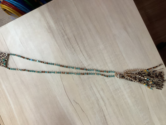 Turquoise and Gold necklace and Earrings