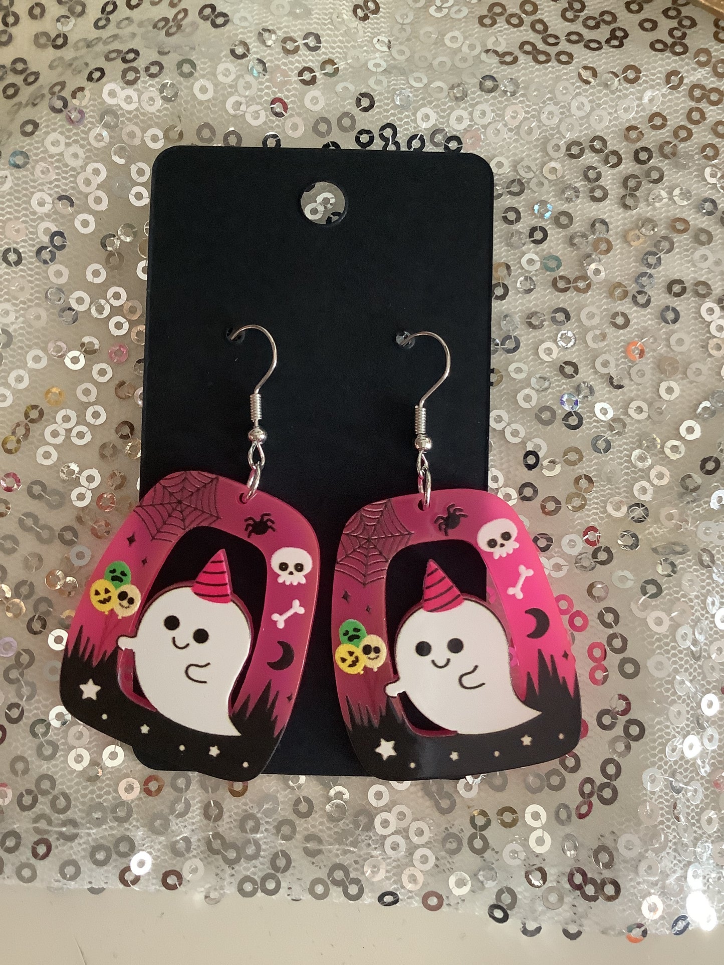 Pink Ghost Earrings