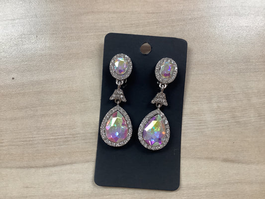 Vintage Rhinestone Teardrop Clip on Earrings