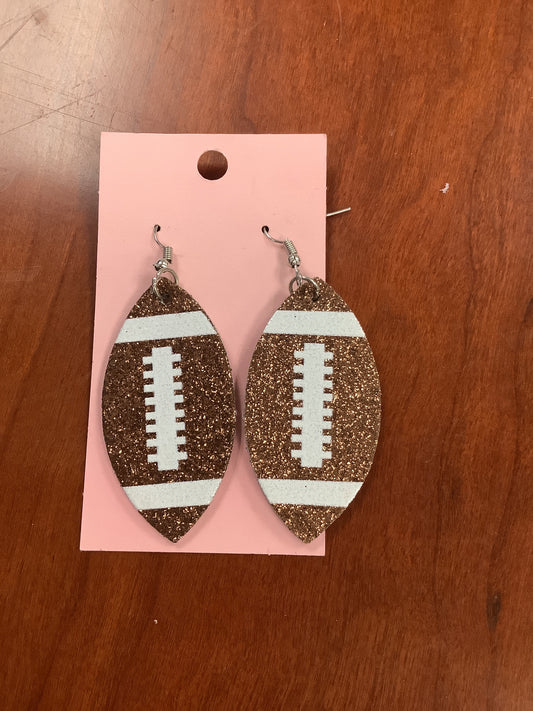 Glitter Football Earrings