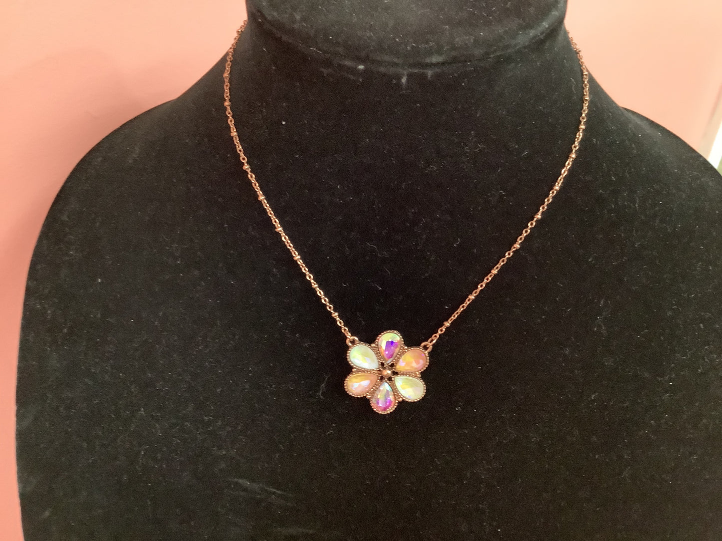 Rose Gold Flower Necklace