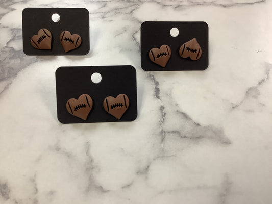 Heart Shape Football Earrings
