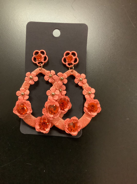 Orange Flower Earrings