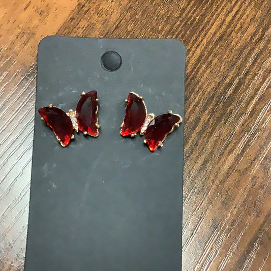 Red Butterfly Studs