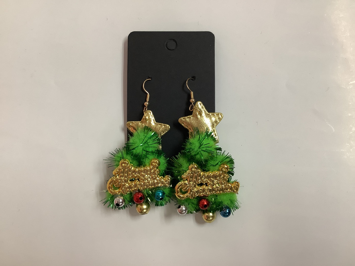 Pom Pom Christmas Tree Earrings