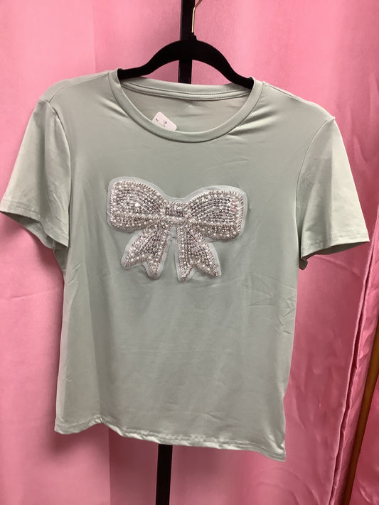 Blouse with beaded bow