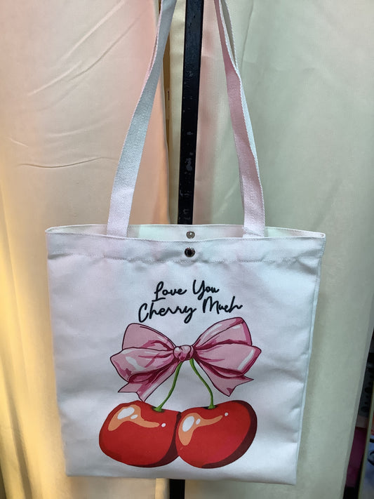 Cherry & Bow Canvas Bag
