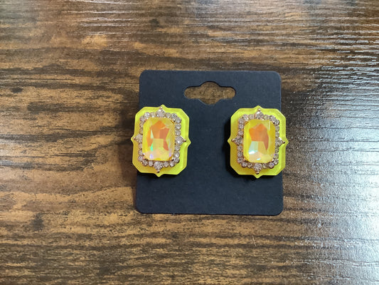 Yellow Antique Stud Earrings