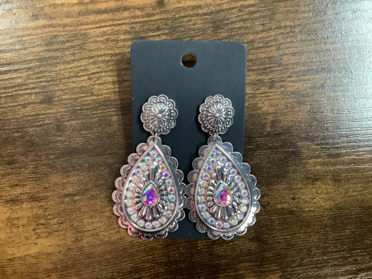 Silver Rhinestone earrings