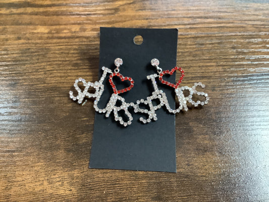 Spurs rhinestone earrings