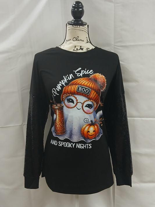 Halloween blouse Sequin Long Sleeve