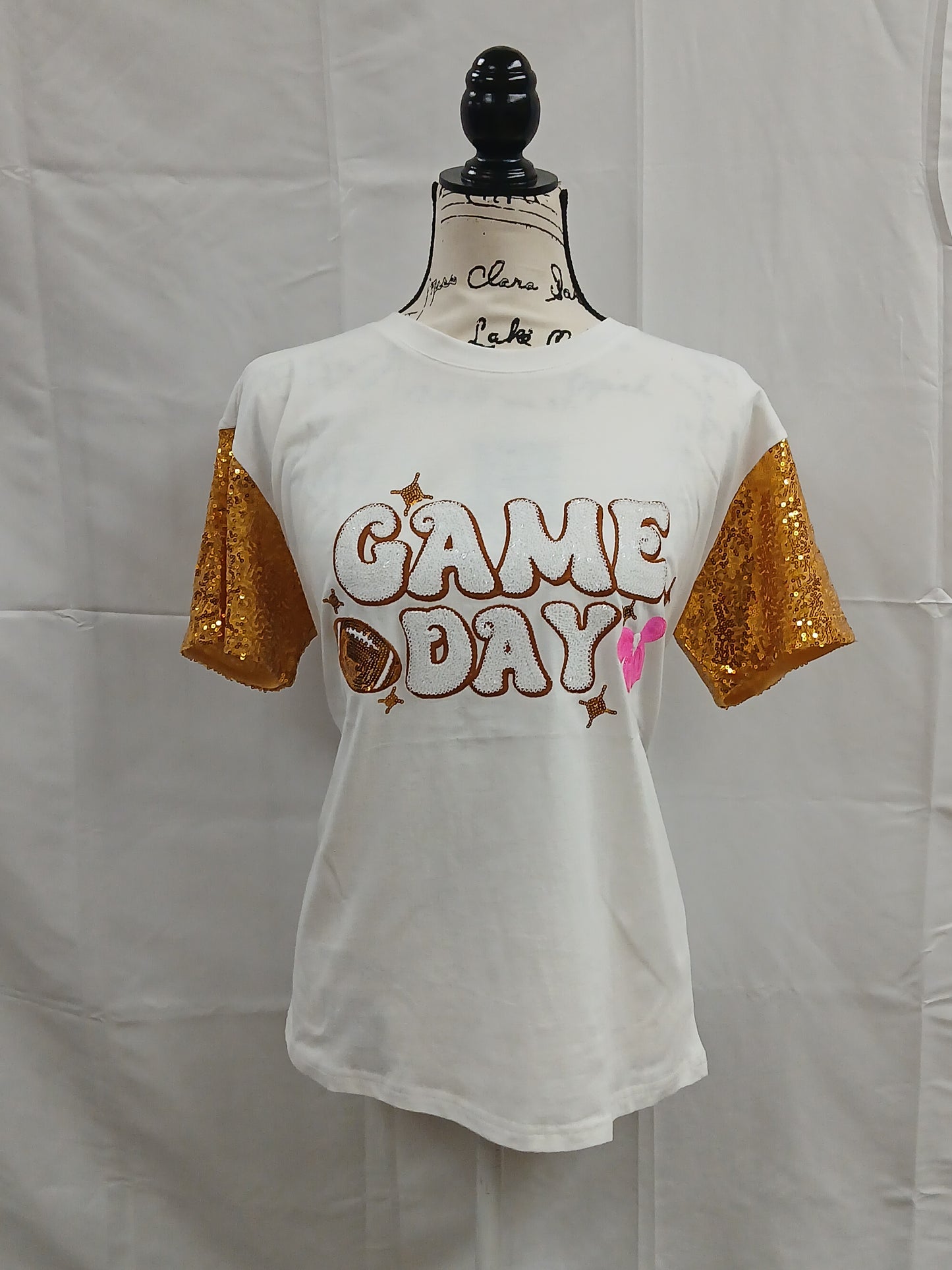 Game Day Football Shirt Sequin Sleeve