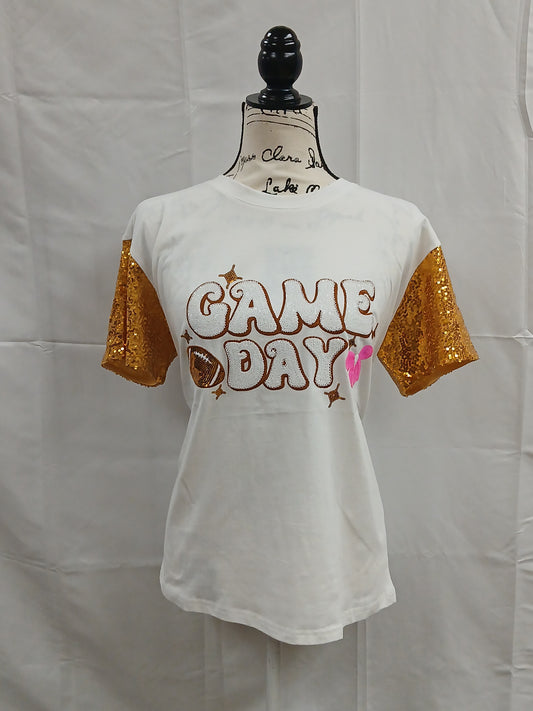 Game Day Football Shirt Sequin Sleeve