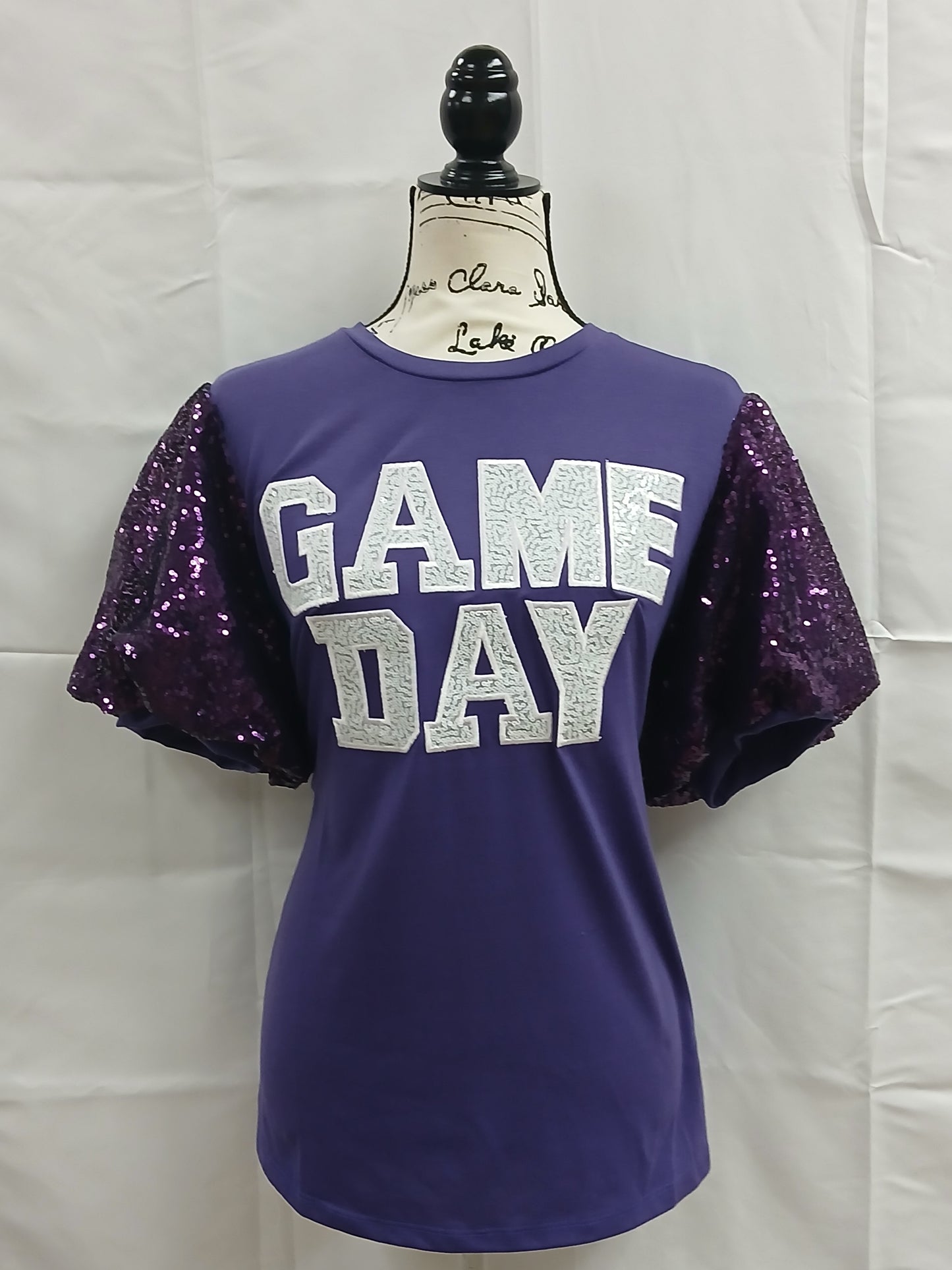 Game Day Shirt with sequin sleeve