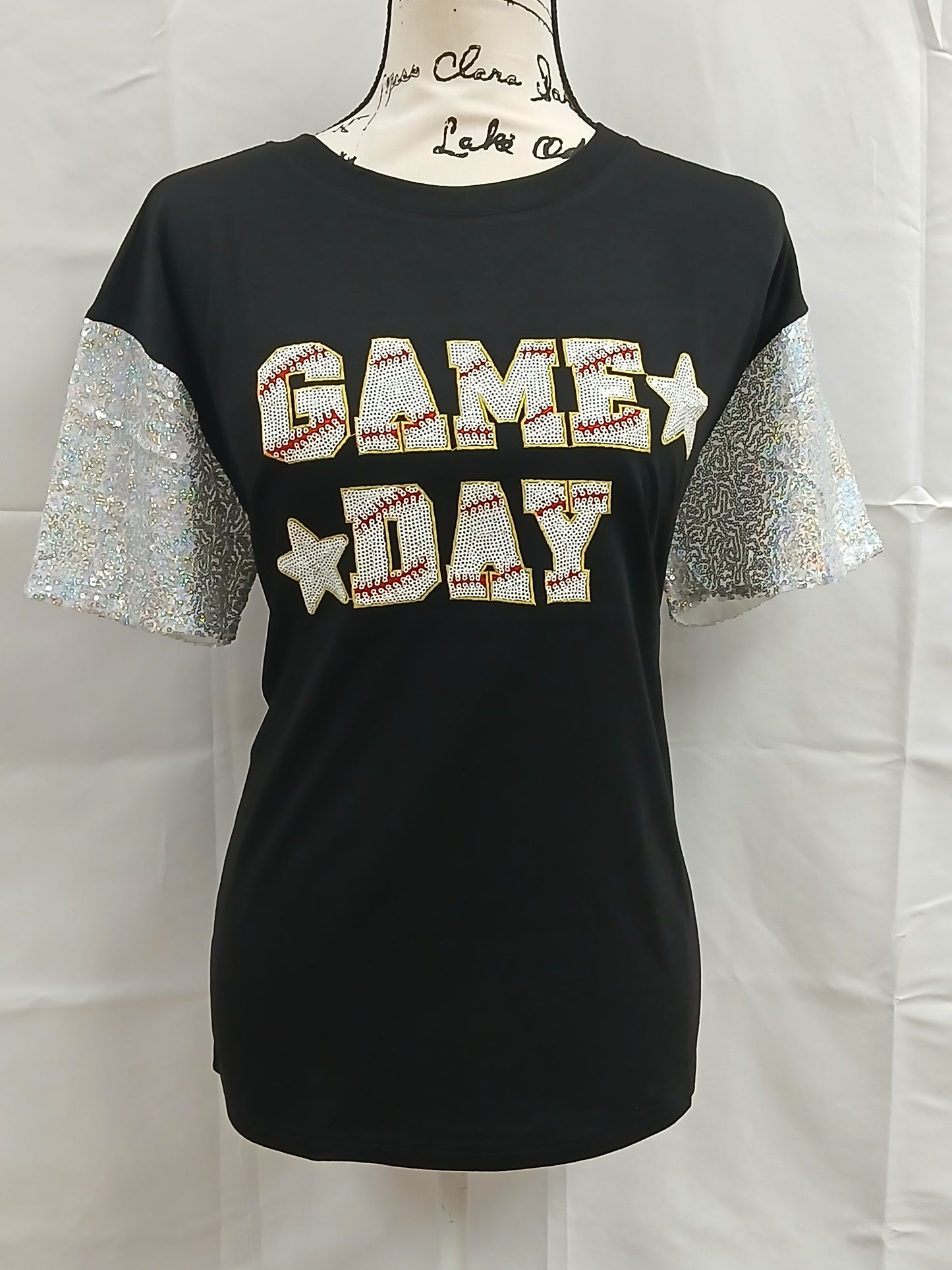 Baseball Game Day with Sequin Sleeve